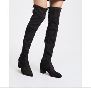 Stuart Weitzman Thighland Over-the-knee Boots Black Suede Size 6.5